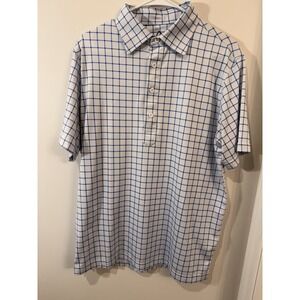 Deolax Polo‎ Golf Shirt Stretch Blue/white M Poly Spandex Blend Stretch
